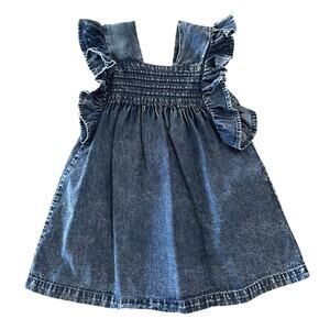 Please Mom Chambray Ruffle Dress – Toddler Girl 2T